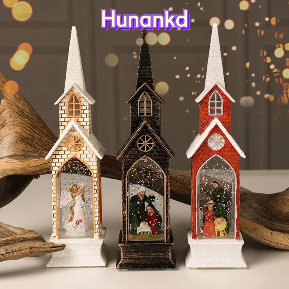 Huan คริสต์มาสคริสตจักรตกแต่ง LED,พลาสติก 3 สีอิเล็กทรอนิกส์ลมโบสถโคมไฟ,คาทอลิกแองเจิลพระเยซู LED ศักดิ์สิทธิ์ครอบครัวคริสตจักรขนาดเล็กเครื่องประดับบ้านตกแต่งห้อง