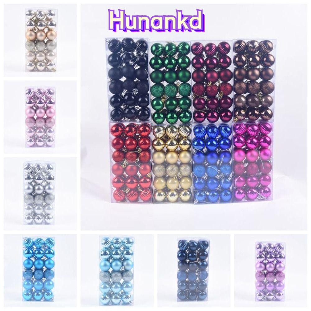 Huan 36x ลูกบอลต้นคริสต์มาส, ชุดเครื่องประดับลูกบอล 4 ซม., ตกแต่งที่มีสีสันพลาสติกคนต่างด้าวแขวน Baubles ชุด Weeding Party ตกแต่งบ้าน