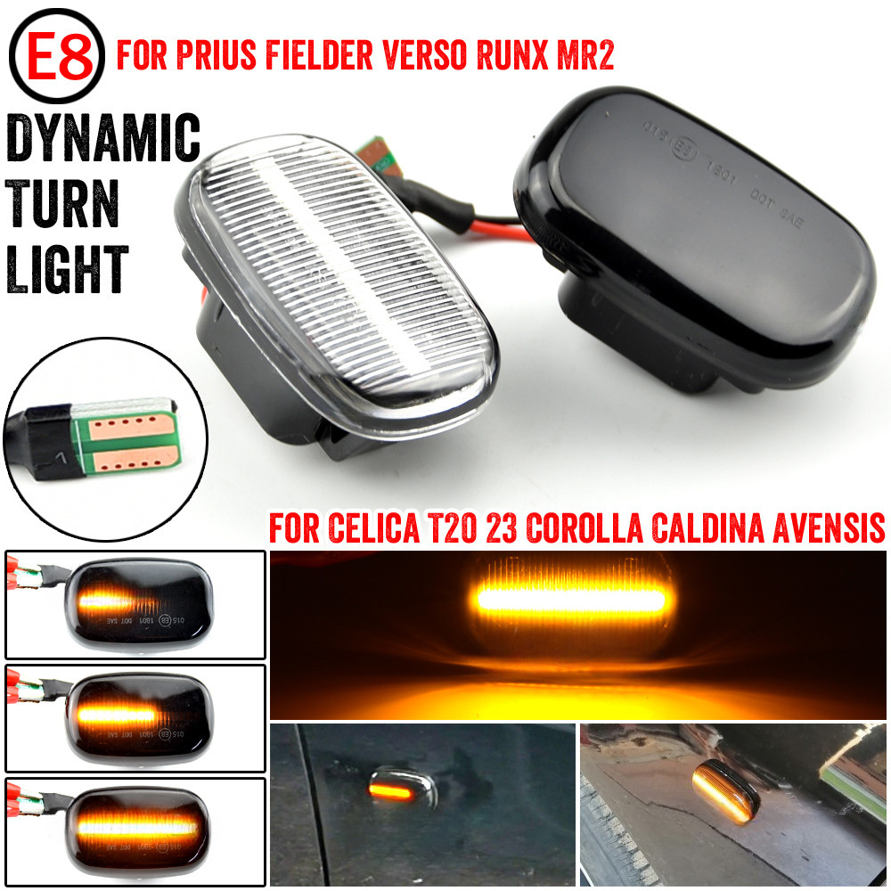 2 ชิ้น Led แบบไดนามิก Fender ด้านข้างไฟเลี้ยวไฟสัญญาณ Blinker ไหลตามลําดับไฟแสดงสถานะสําหรับ Toyota Corolla Fortuner Camry Hilux Vigo Harrier Previa Estima RAV4 Prius