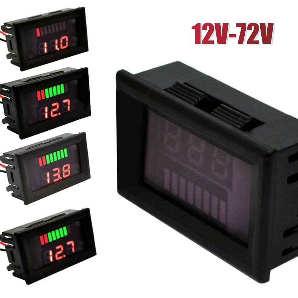 Llma_คุณภาพสูง 12V-72V รถ Marine รถจักรยานยนต์ LED Digital Voltmeter เครื่องวัดแรงดันไฟฟ้าแบตเตอรี่ - รูปที่ 4