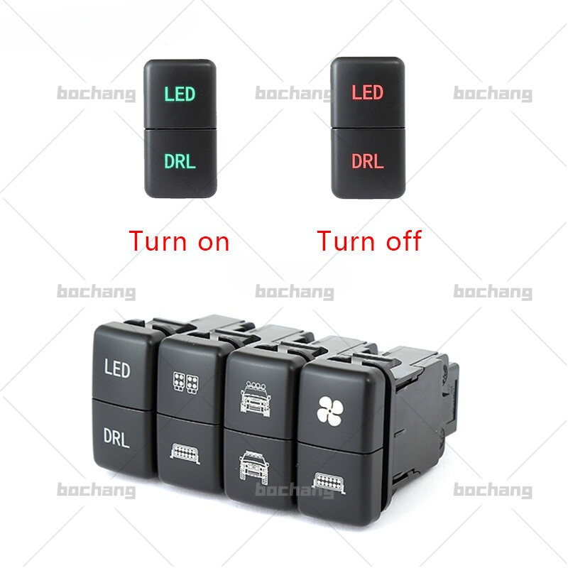 Dual BSM LED สวิทช์ด้านหน้าหมอกโคมไฟปิดปุ่มสวิทช์สําหรับ FJ Land Cruiser Prado 120 LC100 รถอุปกรณ์เส