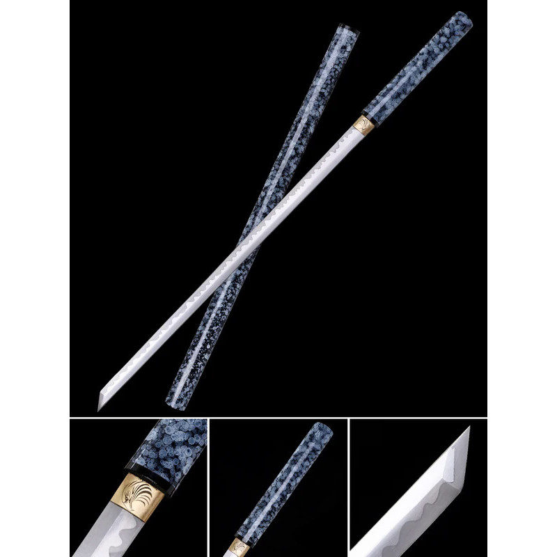 Chinese Shirasaya Kongfu Swords T10 Steel Blade Ready Battle Real Handmade Full Tang Hardwood Sheath