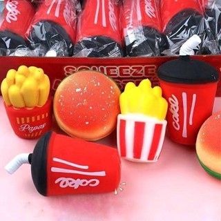 สกุชชี่อาหาร น้ำอัดลม เฟรนฟรายซ์ ฟาสฟู้ด สกุชชี่เบอร์เกอร์ S…