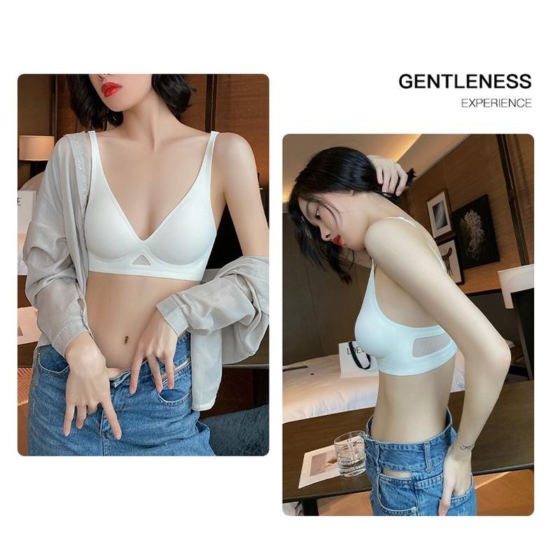 #350 ชุดชั้นในยางพารา คอวีลึก ไร้รอยต่อ เซ็กซี่ สวมใส่สบาย สําหรับผู้หญิง - รูปที่ 2