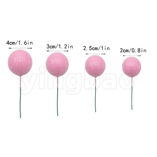 20ชิ้นผสมลูกที่มีสีสันเค้กท็อปเปอร์โฟมบอลฟองลูกตกแต่งคริสต์มาสลูกทองลูกเงินวันเกิด งานแต่งงานเบเกอรี่ขนมตกแต่งเค้ก