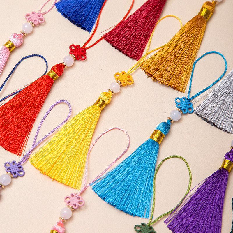 แฟชั่นที่มีสีสันจีนปมพู่แขวนตกแต่งตรุษจีนตกแต่งพู่กระเป๋าจี้