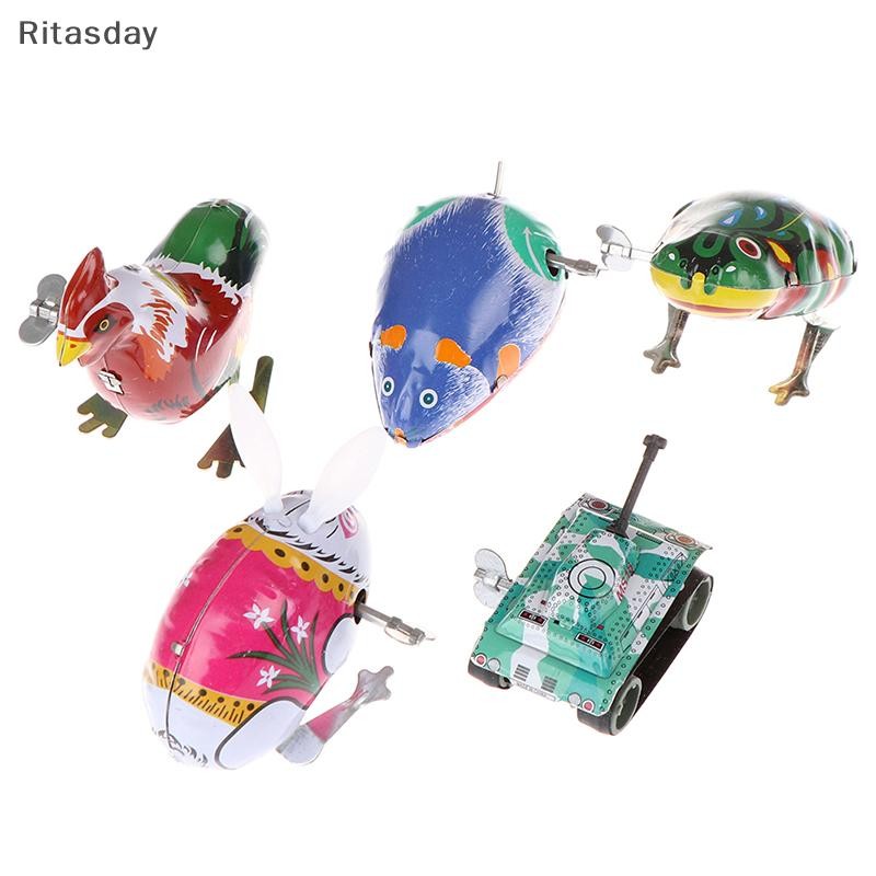 Ritasday 1Pc Kids classic wind up clockwork ของเล่นกระโดดเหล็กกบของเล่นใหม่
