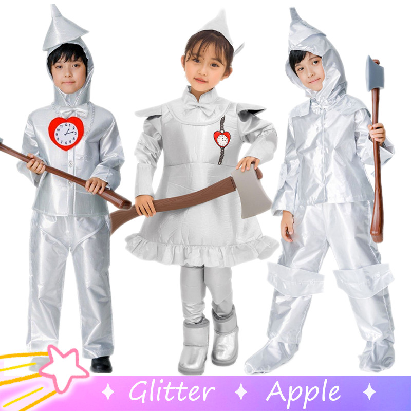 The Wizard Of OZ เครื่องแต่งกายคอสเพลย์ Tin Man ชุดสําหรับเด็กผู้หญิงเสื้อกางเกงชุดสําหรับชายฮาโลวีน