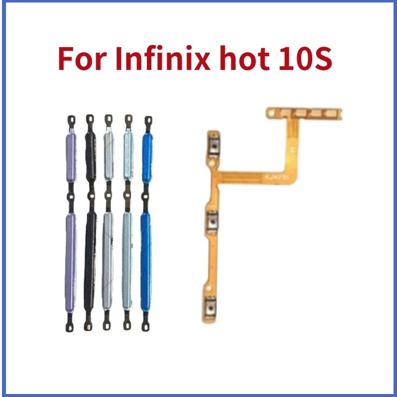 Power ปุ่มปรับระดับเสียง flex สําหรับ Infinix hot 10S X689 สวิทช์เปิดปิดปุ่มปรับระดับเสียงปิดเสียง