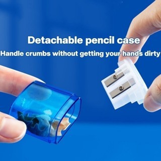 กบเหลาดินสอสี่สีคู่หลุมพลาสติกคู่มือกบเหลาดินสออุปกรณ์การเรียน