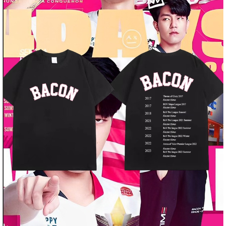 ✨ปกติ เสื้อยืด BACON TIME ไม่จำกัดเพศ พิมพ์ลาย ขนาด S-5XL ✨