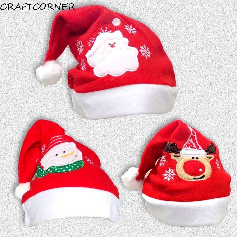 Craftcorner หมวกคริสต์มาส, โพลีเอสเตอร์ Plush Reindeer Antlers หมวก, คอสเพลย์อุปกรณ์ Snowman Santa Claus เลื่อม Santa Snowman หมวก Xmas ของขวัญ