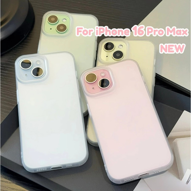 เคสโทรศัพท์โปร่งแสงด้านแฟชั่น For iPhone 17 16 11 13 12 15 14 Pro Max 15Plus ฝาครอบโทรศัพท์แบบนิ่ม ป้องกันการตก บางเฉียบ