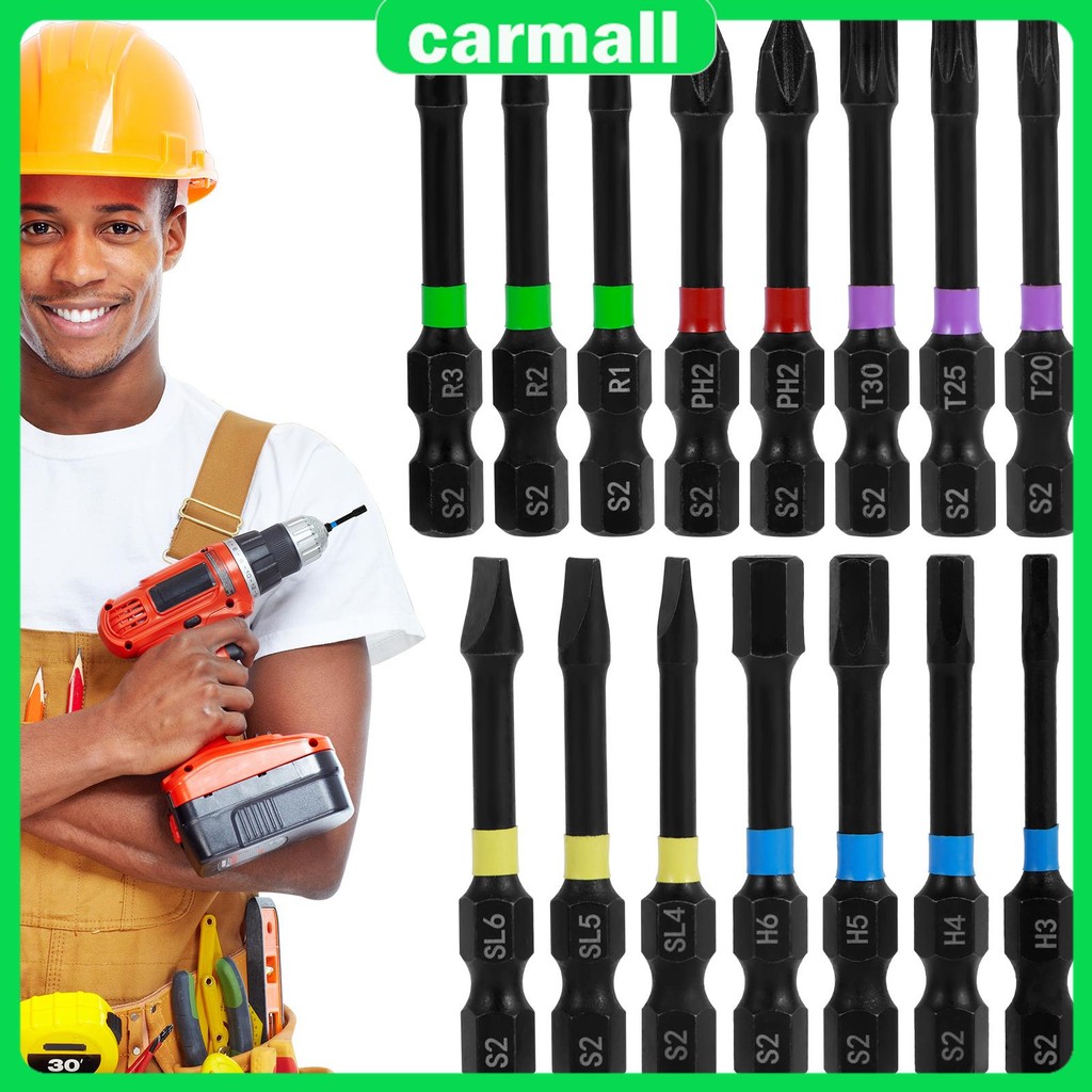 15 ชิ้น Strong ไขควงแม่เหล็กชุด Bit S2 เหล็ก 1/4 นิ้ว Hex Shank ไขควงชุด Bit SHOPSBC7711