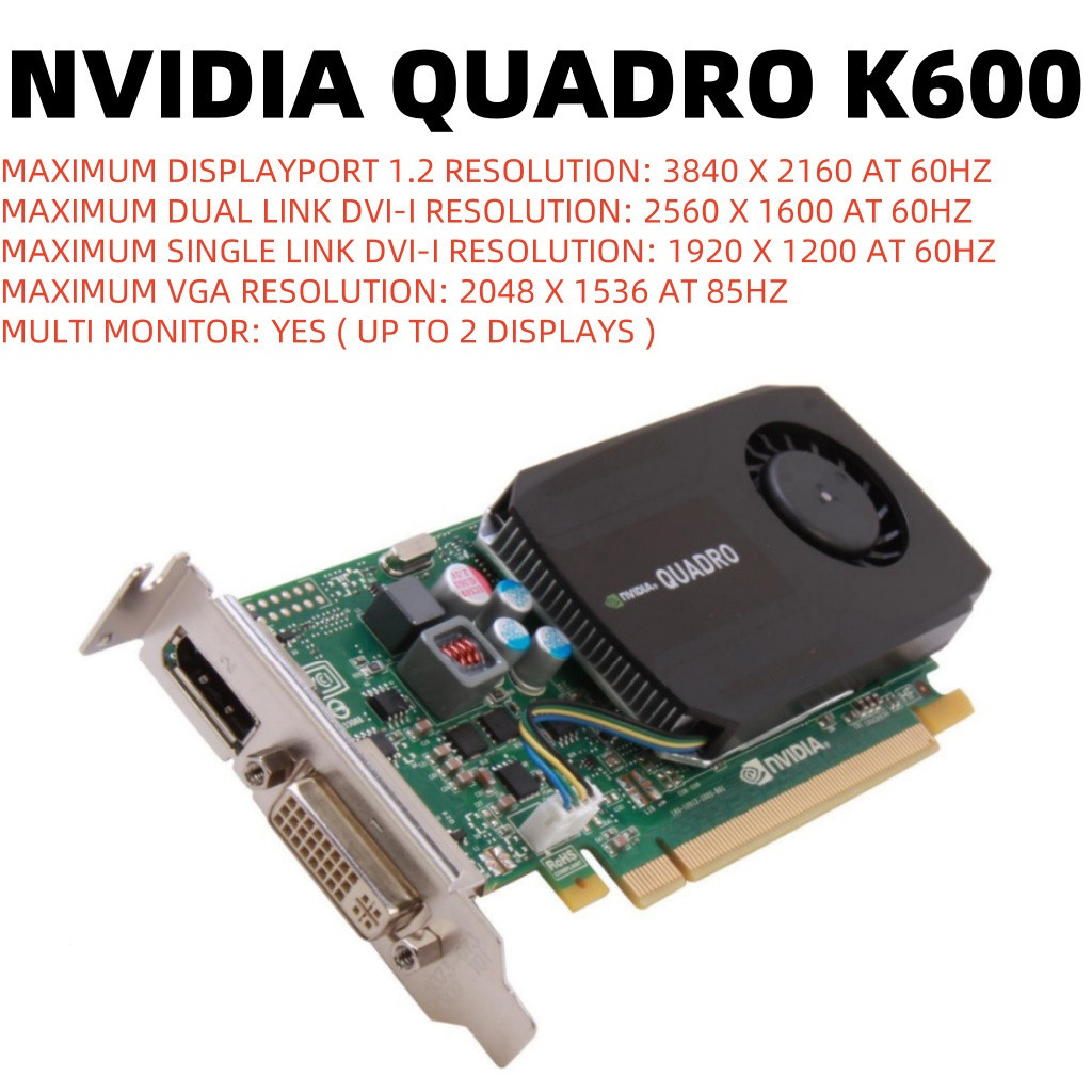 NVIDIA Quadro K600 1GB DDR3 128 บิต PCI Express 2.0 x16 กราฟิกการ์ด