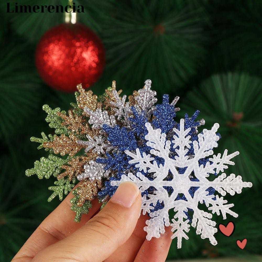 Limerencia 12 ชิ้น 7.5 ซม.Glitter Snowflake Vivid แขวนจี้ DIY Craft Bauble Party เครื่องประดับ