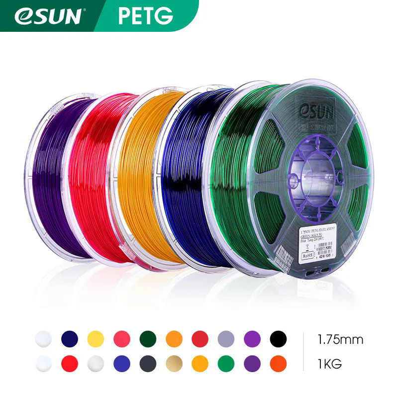eSUN PETG Filament 1.75mm,3D Printer Filament PETG Accuracy +/- 0.05mm,1KG 2.2LBS Spool 3D Printing 