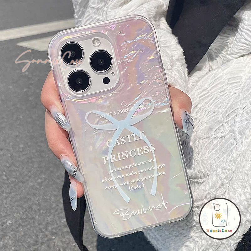 เคสไอโฟน ความรัก สีชมพู โบว์ สำหรับ IPhone 16 13 15 12 11 14 Pro Max X XS XR 7Plus 8Plus Max 7 8 16 Plus SE TPU เคส