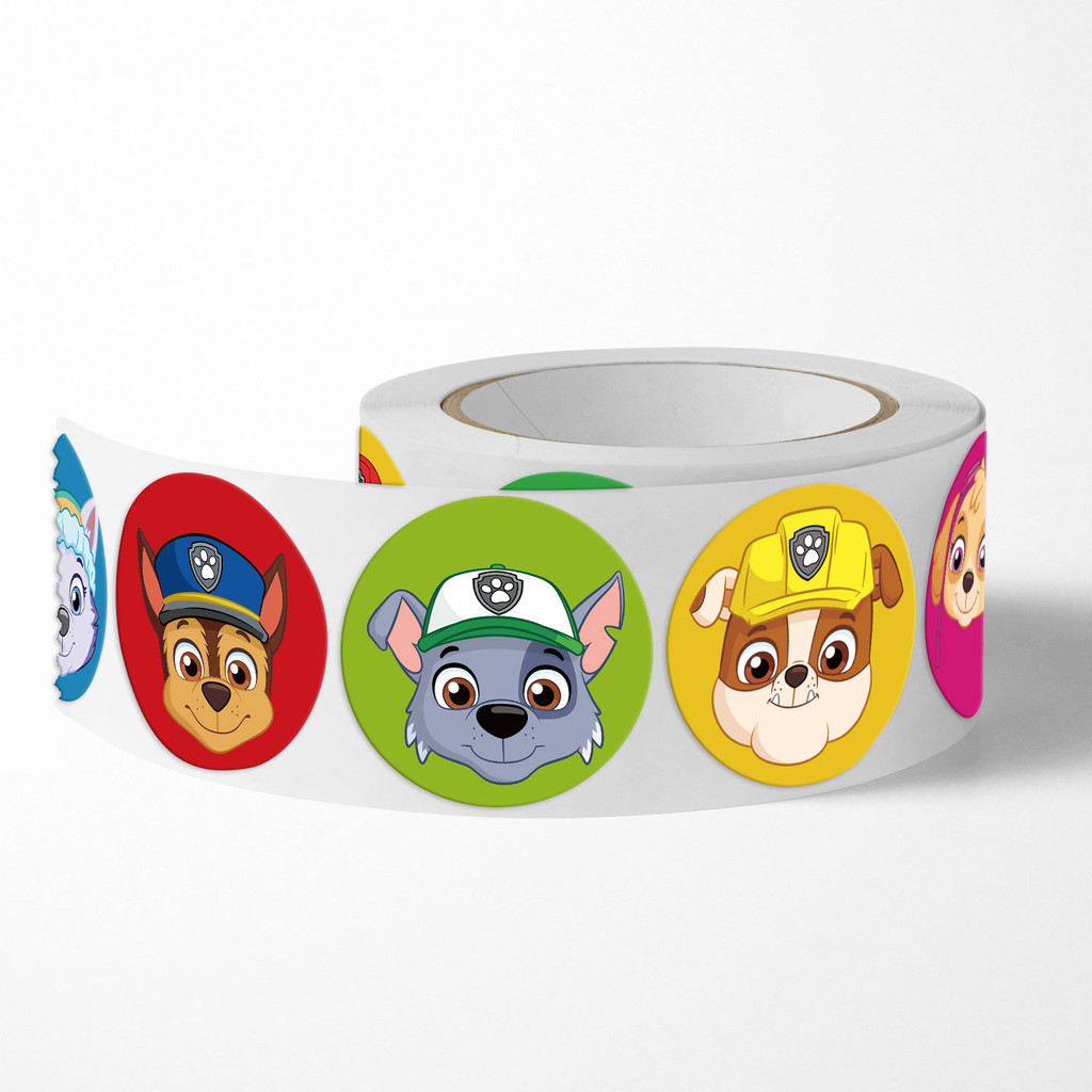 500 ชิ้น 8 ภาพ Paw Patrol สติ๊กเกอร์การ์ตูนม้วน/สติ๊กเกอร์เทป (2 ซม. เส้นผ่านศูนย์กลาง) - รูปที่ 2