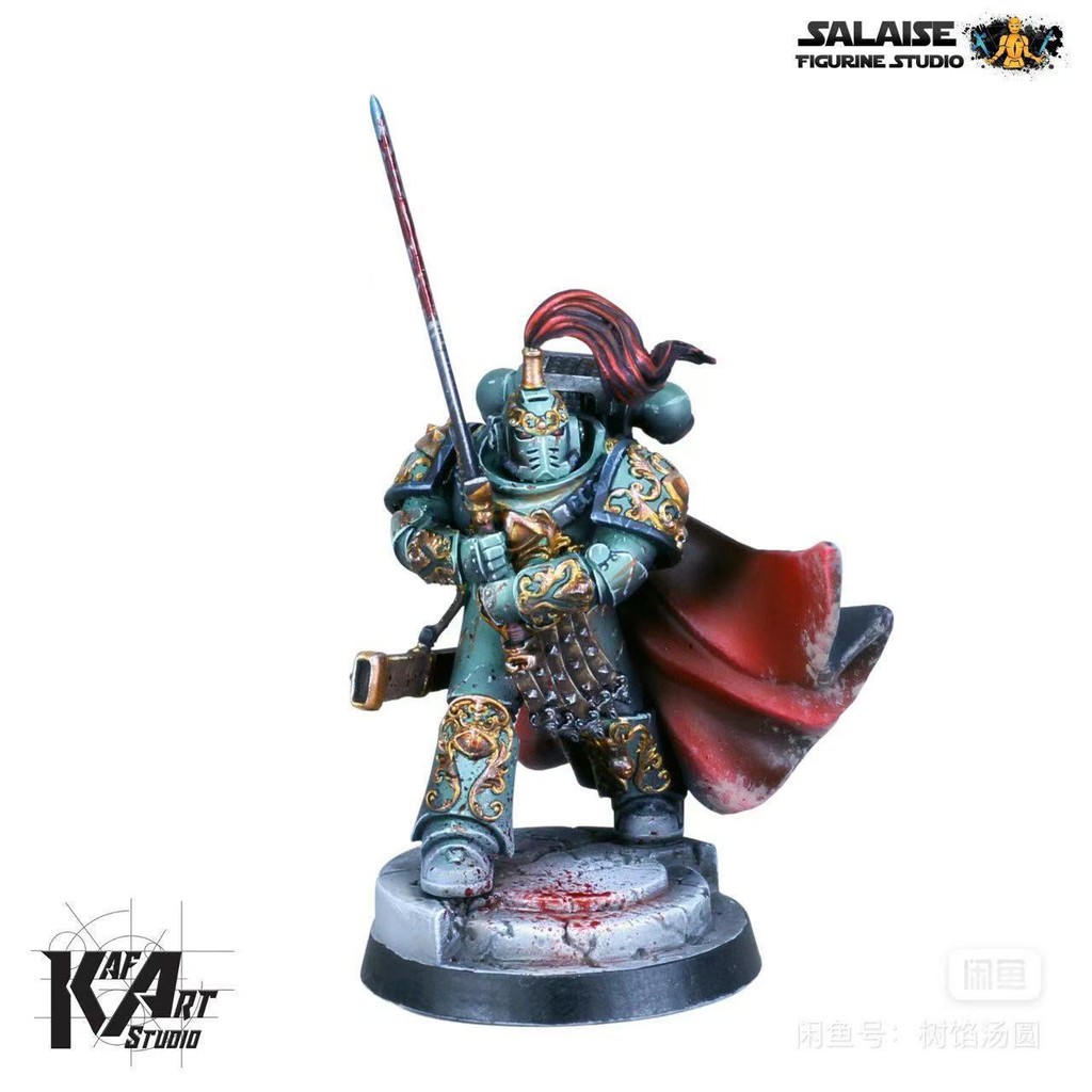 โมเดลสีขาวไม่ทาสี โมเดล 3D พิมพ์ 3D โมเดล Wall Warhammer 40K จักรพรรดิ แชมป์ ดาบ นักรบ กองทัพต้องห้า