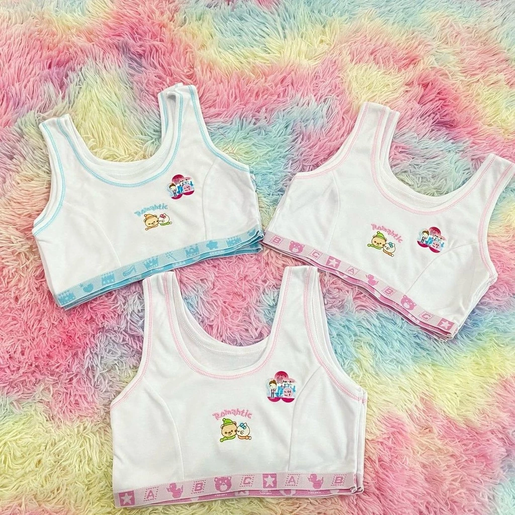 เสื้อซับในเด็กครึ่งตัวไม่มีฟองน้ำ คละสี คละลายทางร้านเลืกลายให้ 1แพ็คมีลายเดียวแบบสวม เนื้อผ้านิ่ม