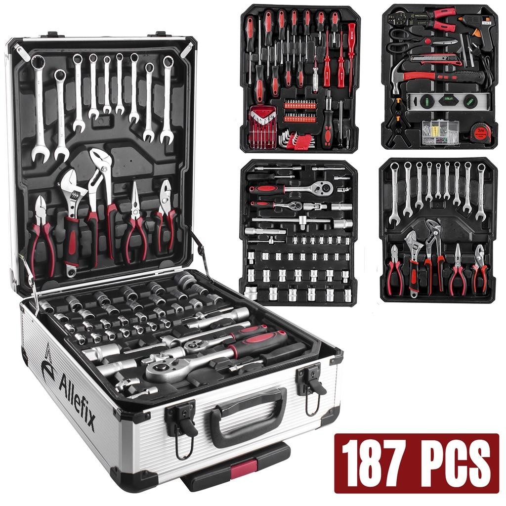 187 ชิ้น Professional Tools Set เครื่องมือช่าง ชุดเครื่องมือช่าง ชุดบล็อก ประแจ กล่องเครื่อง