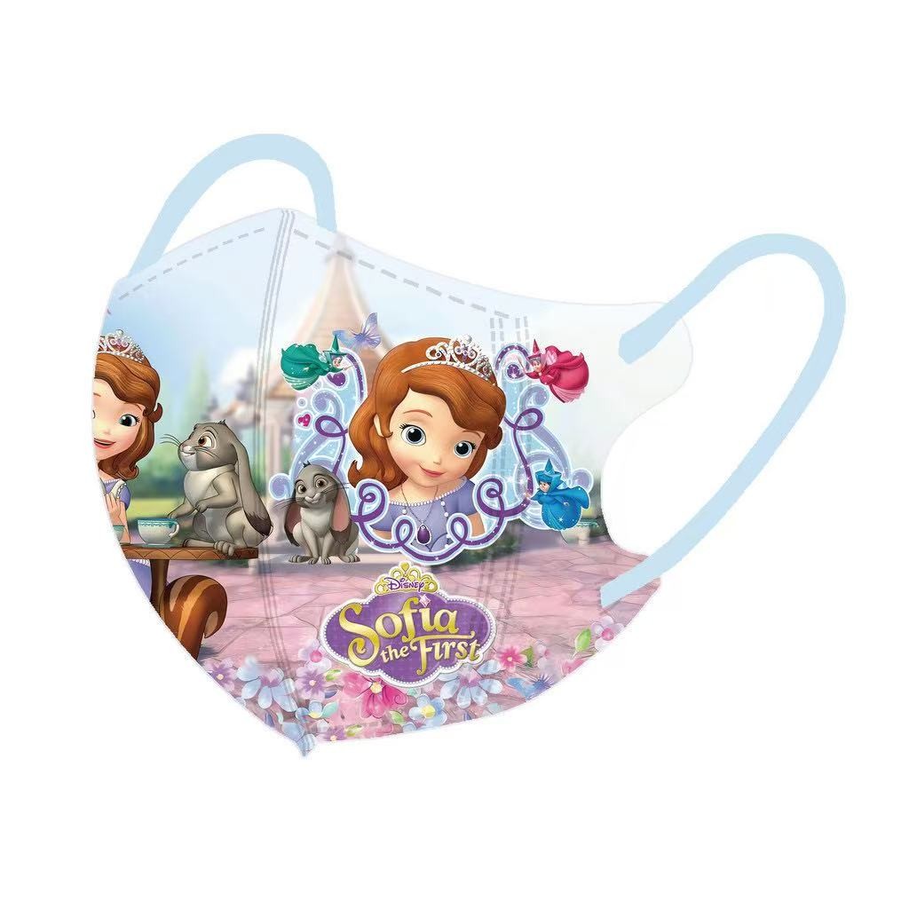 3-12ปีหญิงสมบัติเด็กโซเฟียเจ้าหญิงการ์ตูนพิมพ์หน้ากากป้องกันสามมิติ50ชิ้นสุ่มผสมและบรรจุแยกชิ้น - รูปที่ 4