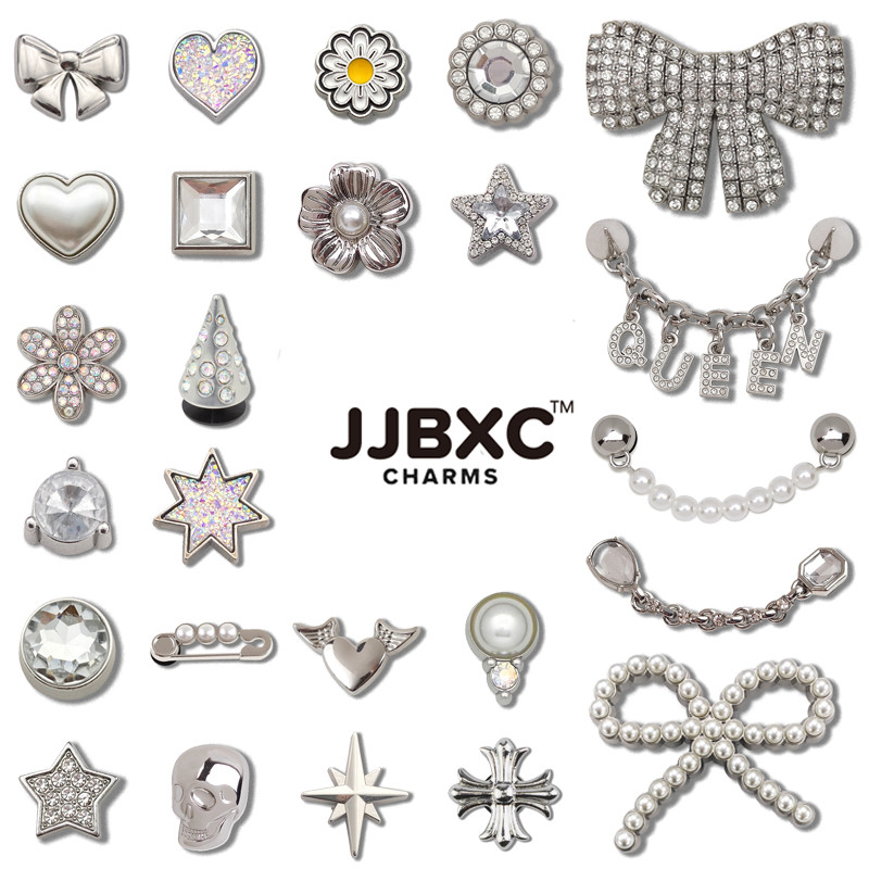 JJBXC charm จิบบิท Five-pointed Star ตัวเสริมรองเท้าเพชรดาว สำหรับงานราตรี DIY จิ๊บบิท charm
