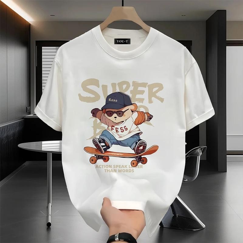 YOU-T⭐ เสื้อยืด oversize unisex สกรีนหน้าหลัง ลาย "FESS" เป็ดเท่ๆ ผ้าคอตตอน100% ใส่สบาย แนวสตรีท ฮิป