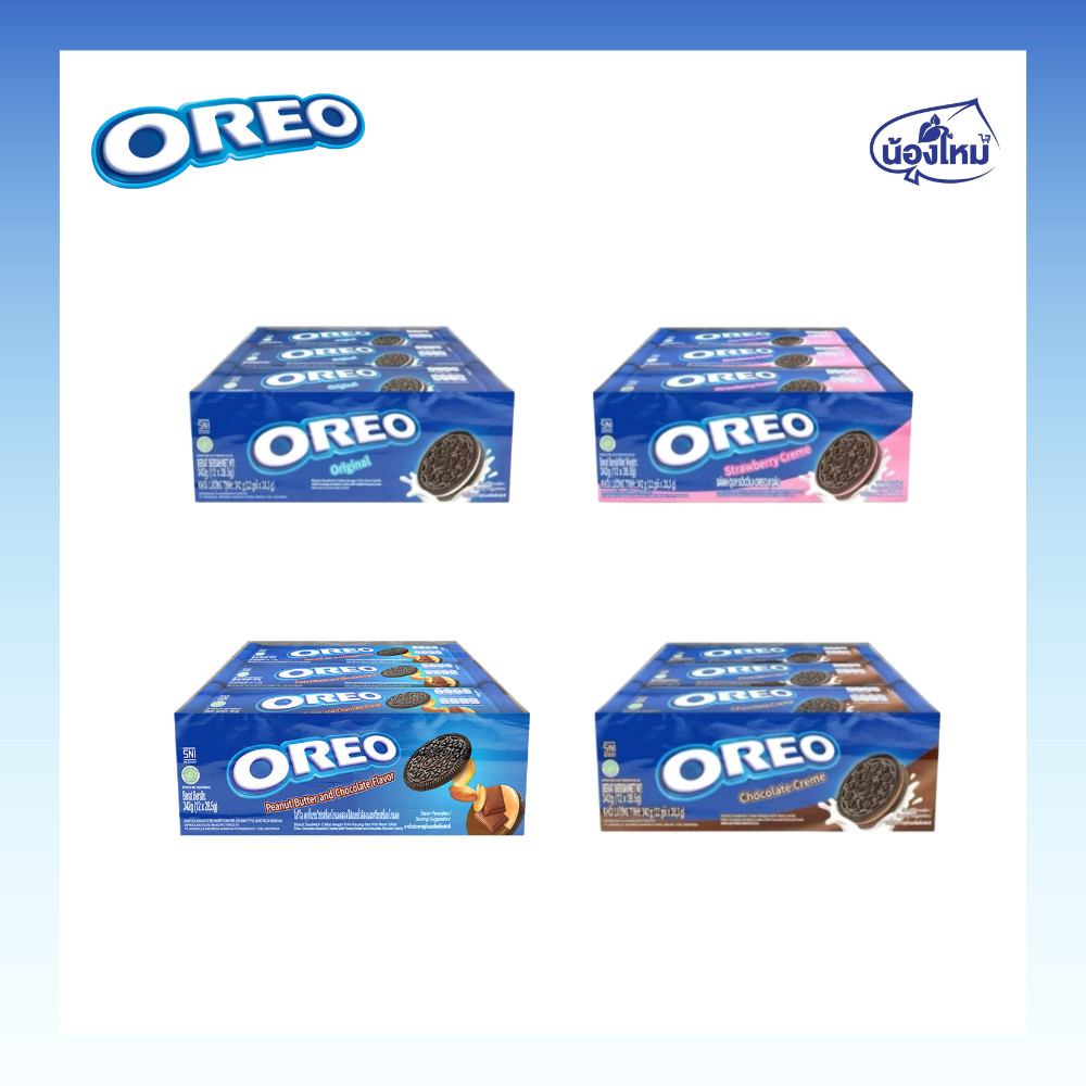Oreo โอรีโอ้ บิสกิต สอดไส้ครีม 27.6กรัม ยกแพ็ค (12 ชิ้น)