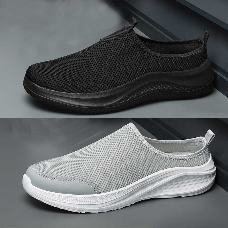 Size39-48 ฤดูร้อนผู้ชายลื่นบนรองเท้าสาเหตุตาข่ายครึ่งรองเท้าSuper Comfyเดินขับรถรองเท้า46/47/48