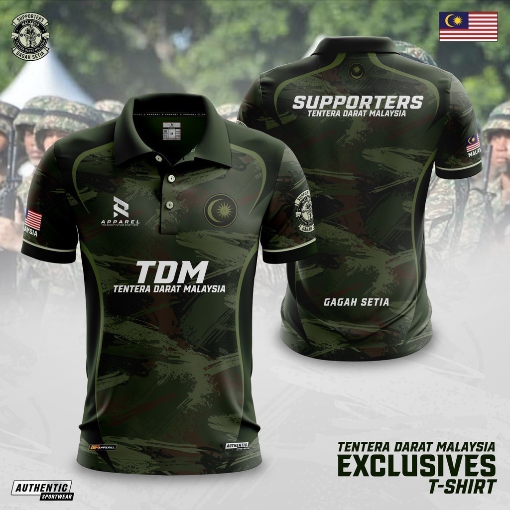 2024 ใหม่ TDM (Malaysian Land Time) Superters Series 3D Merdeka Exclusive Polo Tshirt (คอปก+คอกลม ฟร