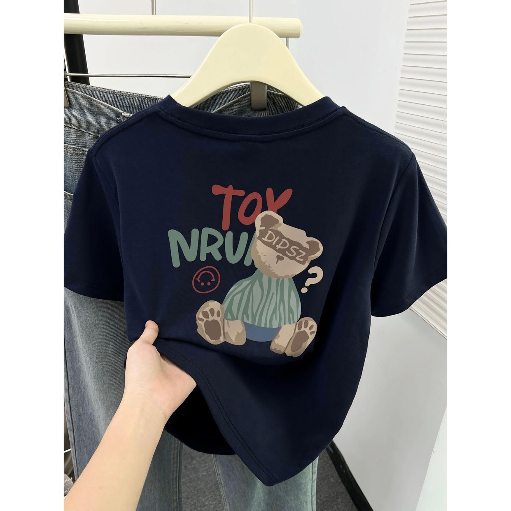 Basi💥 ผู้หญิง เสื้อยืด oversize เกรดพรีเมียม เสื้อคอตตอน100% ไม่หดตัว ใส่สบาย การ์ตูนน่ารัก ลาย "TOY