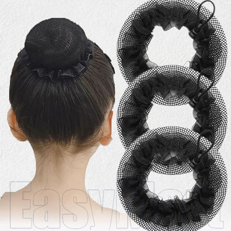 5 ชิ้นที่มองไม่เห็น Hairnet ยืดหยุ่นขอบลูกไม้ - เชือกเชือก Baofa สุทธิ - เน็ตติดผมสีดํา - ลูกชิ้นบอลหัวสุทธิ - สําหรับพยาบาล, Ballerinas - บัลเล่ต์เต้นรํา Headwear