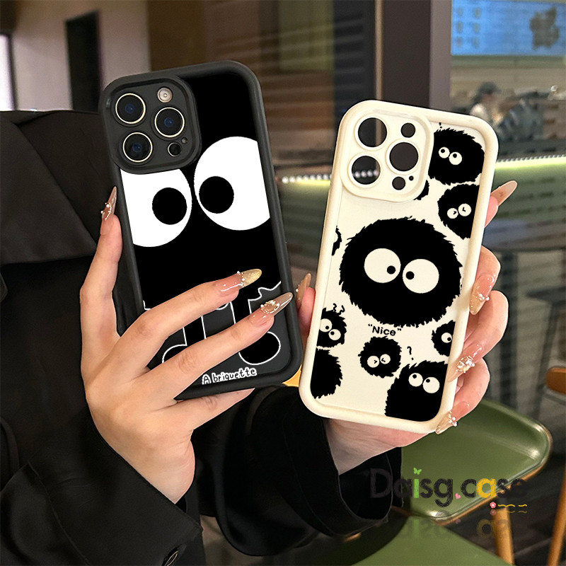 สําหรับIphone 16 Pro Case 11 12 13 14 15 Pro Maxน่ารักBig eye briquettesซิลิโคน 7 8 Plus XS Max X XR