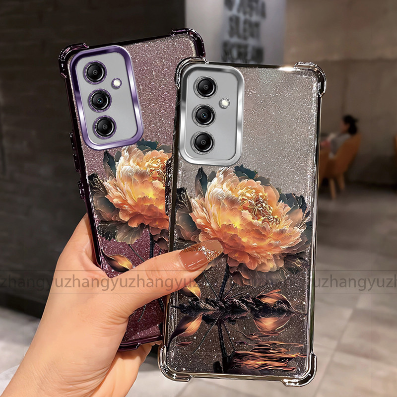 SAMSUNG สําหรับSamsung A16 A26 A36 A56 5Gเคสโทรศัพท์2025 lotus Glitterกระดาษออกแบบใหม่เคสโทรศัพท์กัน