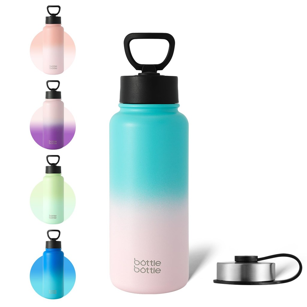 BOTTLE BOTTLE 1 Liter Water Bottle 1L Stainless Steel Water Bottle for Children, Direct Drinking, Co