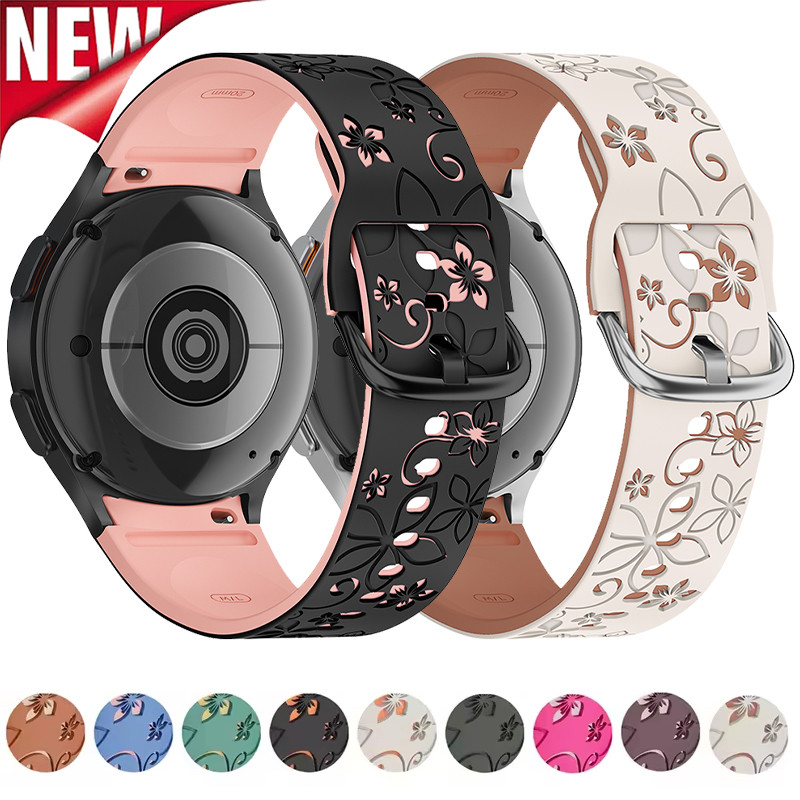 No Gaps แกะสลักสําหรับ Samsung Galaxy Watch 7 6 5 4 FE 40/44 มม.5Pro 45 มม.กีฬานาฬิกาซิลิโคน 6Classic 43/47 มม.Correa