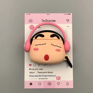 Crayon Shin Chan สวมใส่หูฟัง AirPodsPro2 กรณี AirPods 4/3/1/2 หูฟัง Apple ฝาครอบป้องกัน