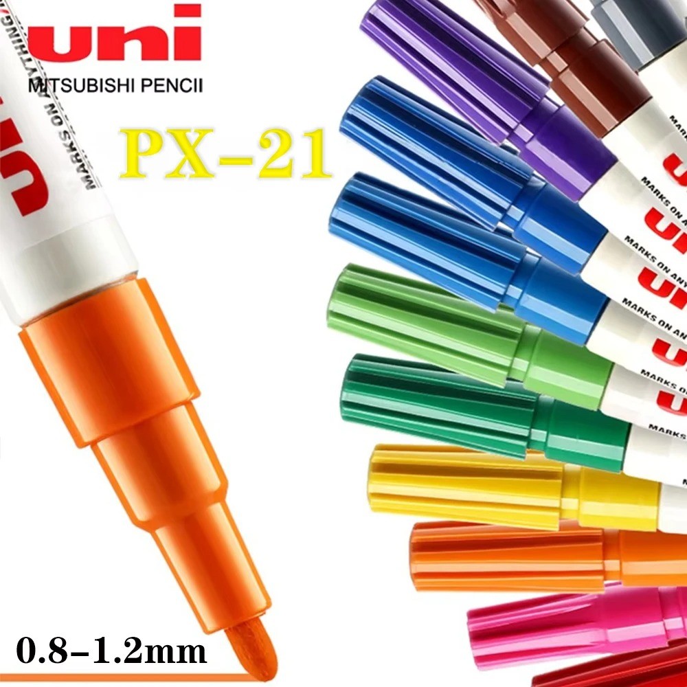 1PC ญี่ปุ่น Uni สี Markers PX-21 ความหนา Marker ปากกากันน้ําและ Fade-proof Graffiti ภาพวาดอุปกรณ์เครื่องเขียน
