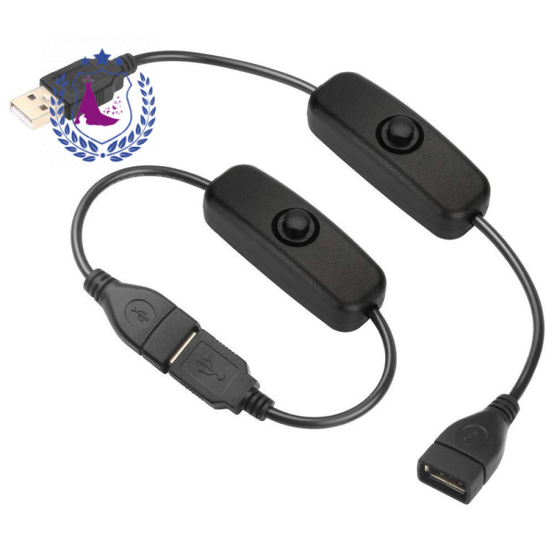 สายเคเบิลต่อขยาย USB ชายเป็นหญิง สีขาวและดำ พร้อมสวิตช์ปุ่ม 501 สาย USB สวิตช์ USB สายชาร์จ สายไฟ LED Strip