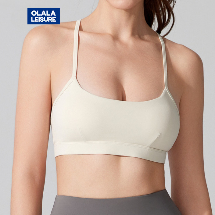 Olala Leisure  Yoga Sports Bra Cross Back Adjustable Shoulder Straps Antibacterial