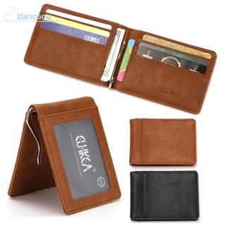 TIANCONG กระเป๋าสตางค์สั้น,คลิปเงินผู้ถือบัตรชายกระเป๋า,แฟชั…
