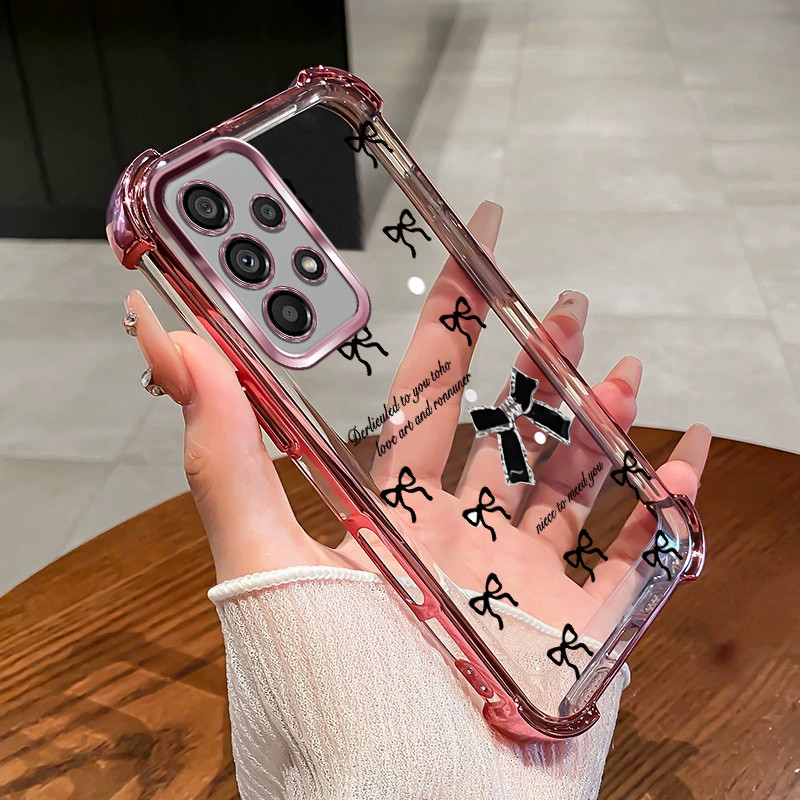 SAMSUNG สําหรับSamsung A32 A52 A52S A53 A73 4G 5G TPUเคสโทรศัพท์โบว์ล่าสุดสร้อยข้อมือ2025กันกระแทกออกแบบใหม่เคสโทรศัพท์SZ11