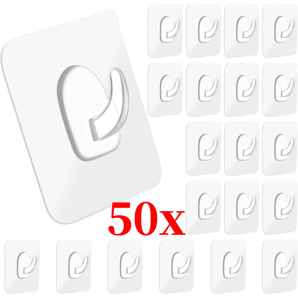 5/10/20/30/50 ชิ้น Self-Adhesive Wall Hooks/ตะขอแขวนผนัง Key Storage Hanger