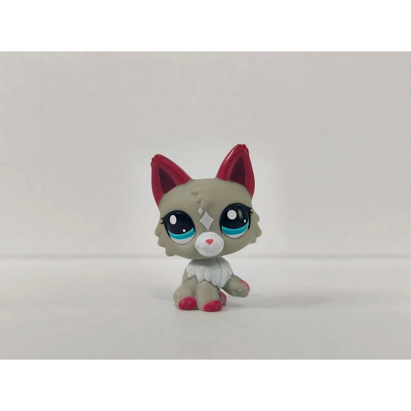 LPS Toy Littlest Pet Shop Persian Wolf Grey White Pink #25 ฟิกเกอร์สัตว์