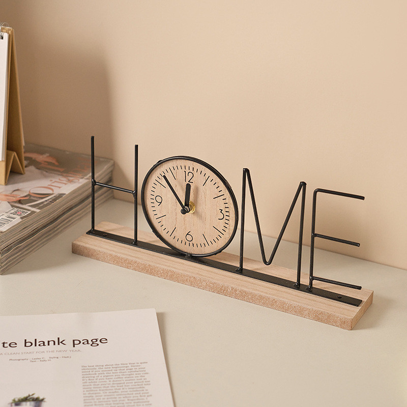 นาฬิกาตกแต่งผนังคำว่า LOVE/HOME งานแฮนด์เมด - ของแต่งบ้านสวยงามสำหรับห้องนั่งเล่น โต๊ะทีวี มอบบรรยากาศอบอุ่นให้บ้านคุณ