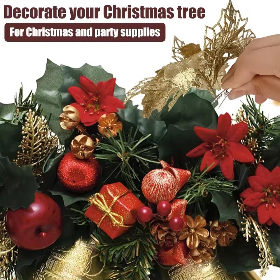 10/30/50 ชิ้น Mini คลิปโลหะ / Xmas Flower Fixed Clamps - รูปที่ 2