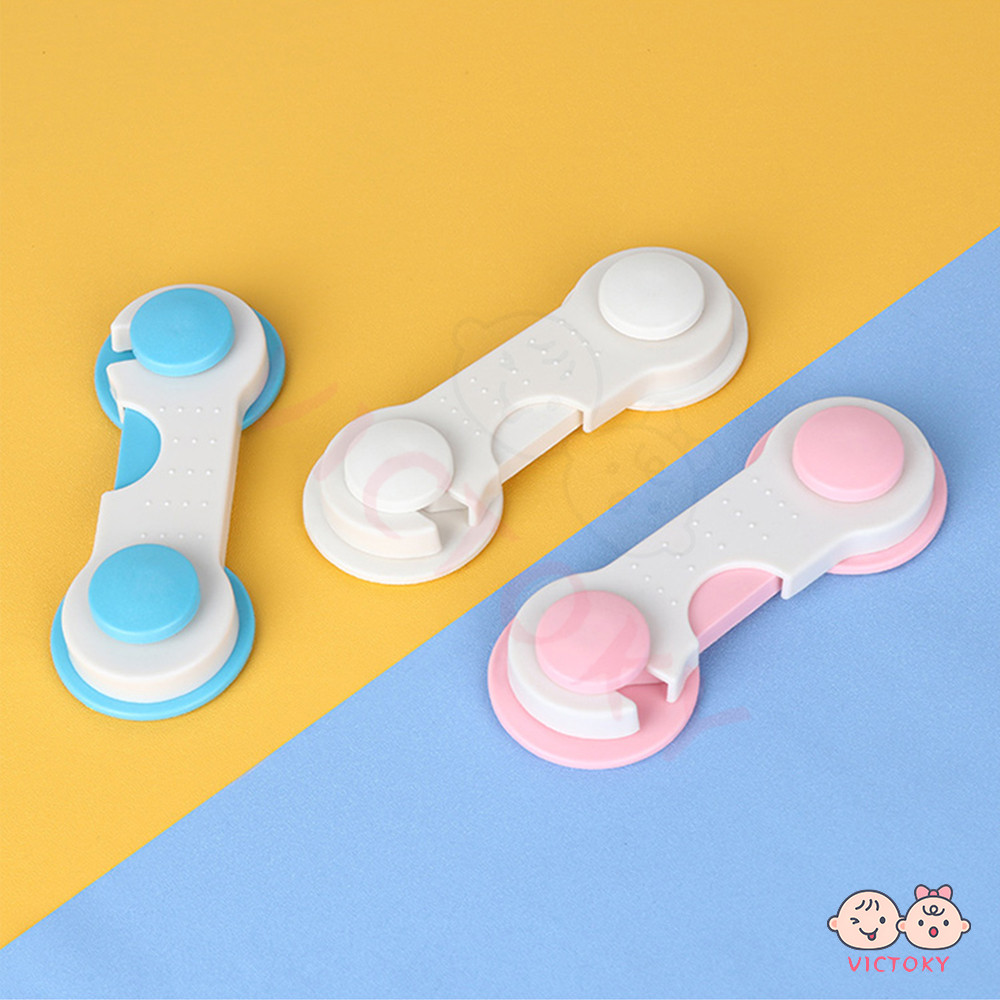 VICTOKY ล็อคตู้เย็น ล็อกตู้เย็น ตัวล็อคกันเด็กเปิดตู้ ที่ล็อคตู้ และลิ้นชัก เด็กที่เดินได้แล้วแนะนำติดสองอันคู่