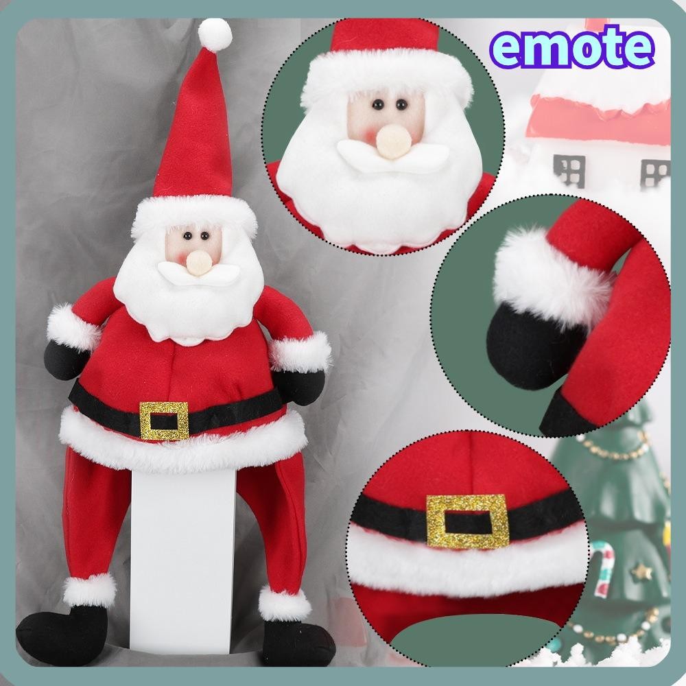 Emote คอสตูมคอสเพลย์คริสต์มาส, อุปกรณ์ปาร์ตี้คริสต์มาสคริสต์มาส หมวกคริสต์มาส, หมวกซานตาคลอสการ์ตูนปีหนา